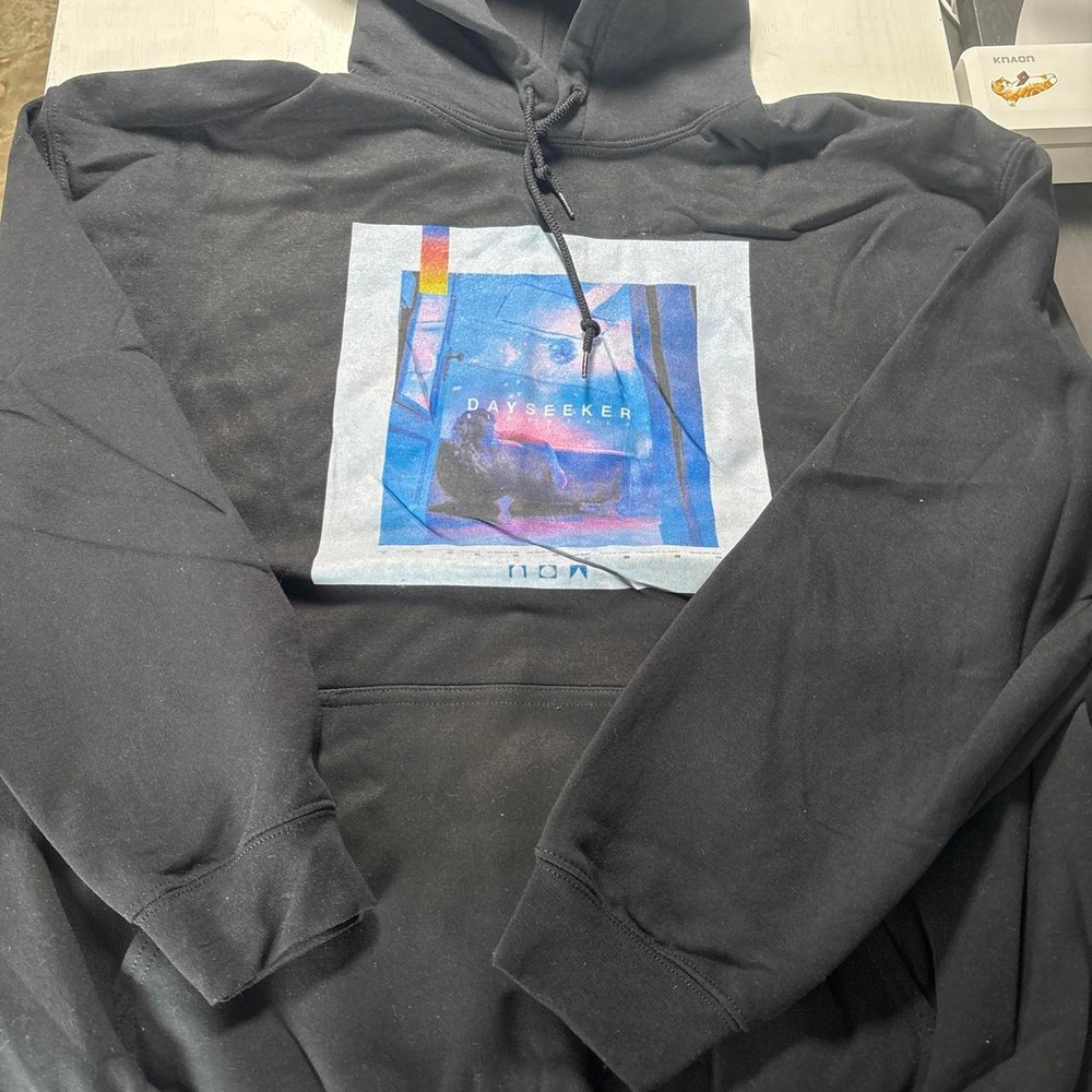 Gildan black hoodie with graphic  size XL